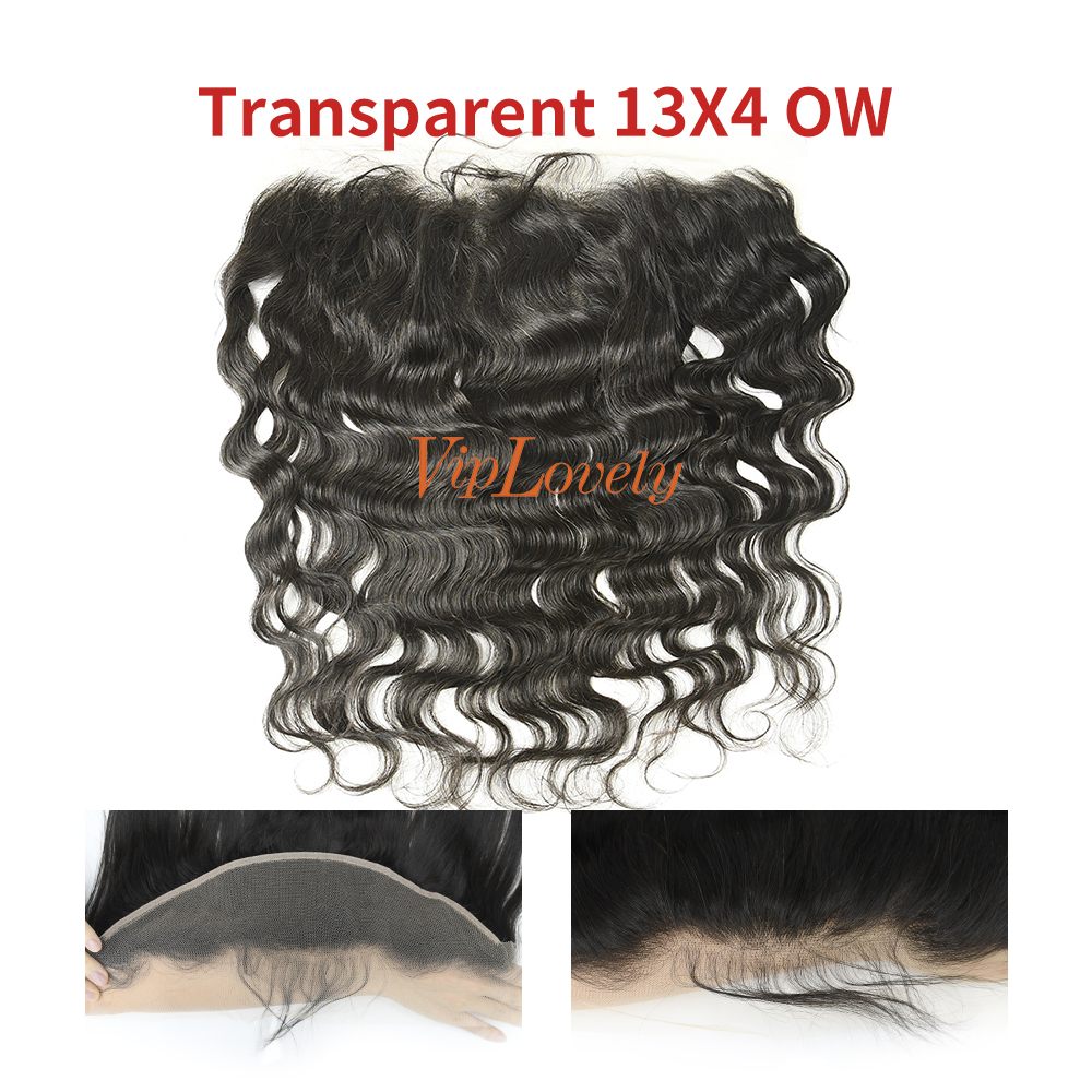 #1b Brazilian Virgin Human Hair 13X4 Lace Frontal Ocean Wave