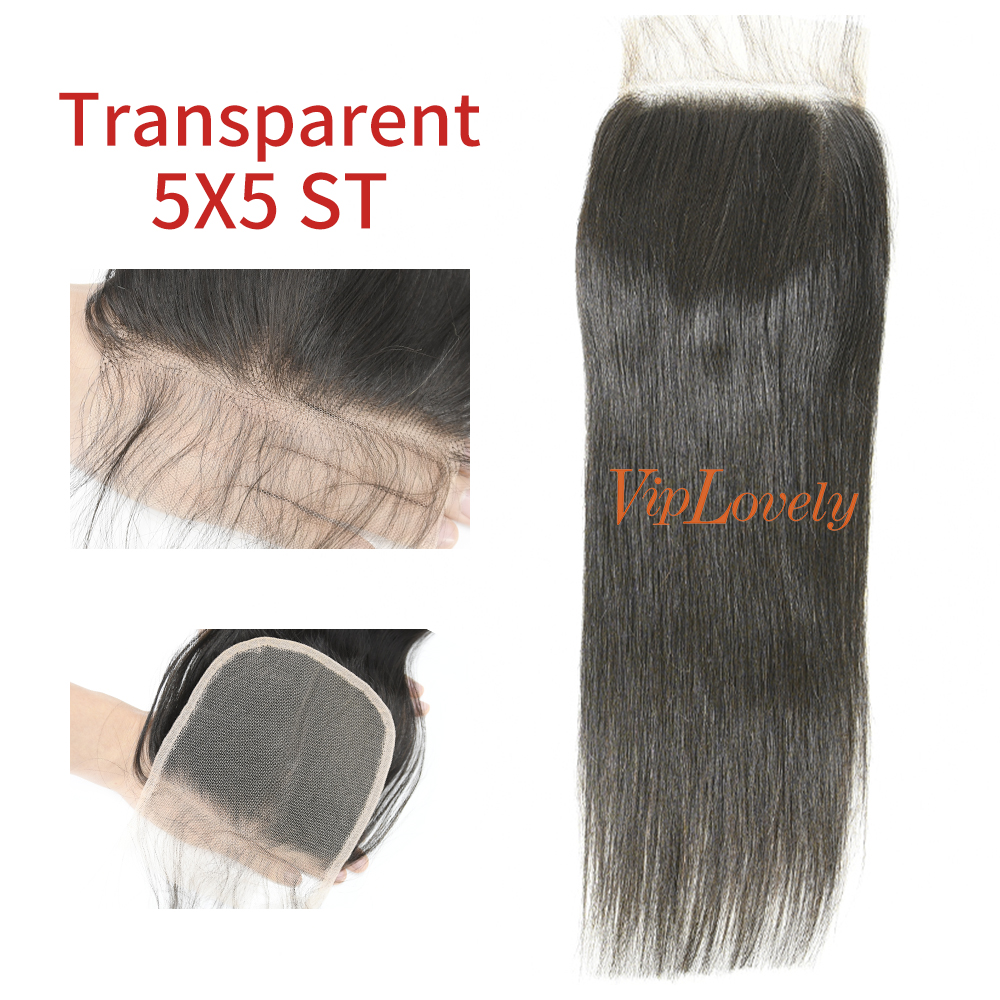 #1b Brazilian Virgin Human Hair 5×5 Lace Closure Straight