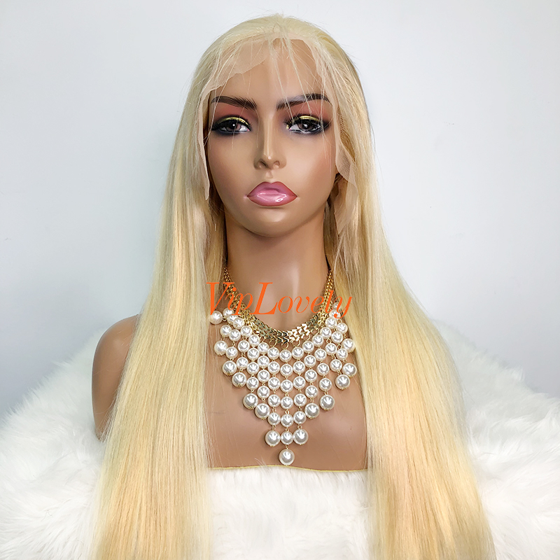 #613 Blonde European Raw Human Hair 13x4 Frontal Wig straight