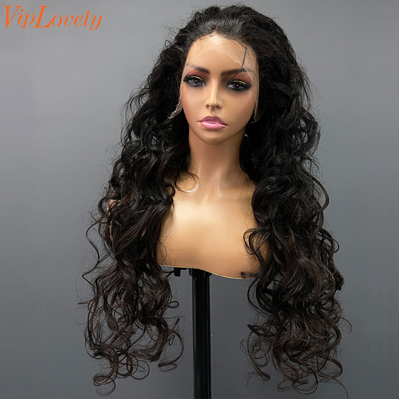 #1b Brazilian Raw Human Hair 13x4 Frontal wig loose wave