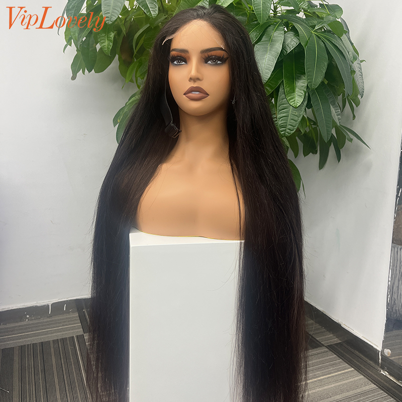 Natural #1b Brazilian Virgin Human Hair 5×5 closure wig Straight